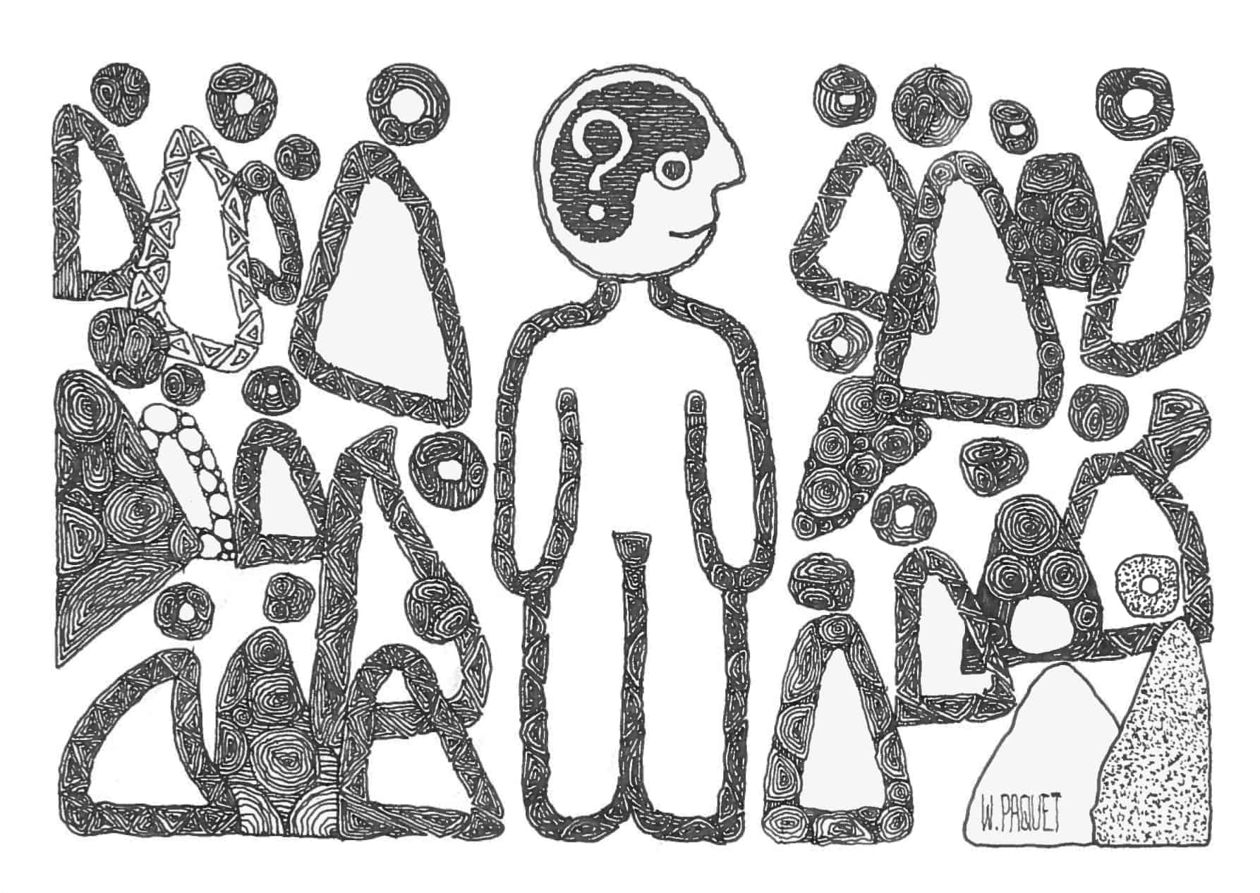 Deze tekening werd gemaakt door iemand met NAH. © W. Paquet